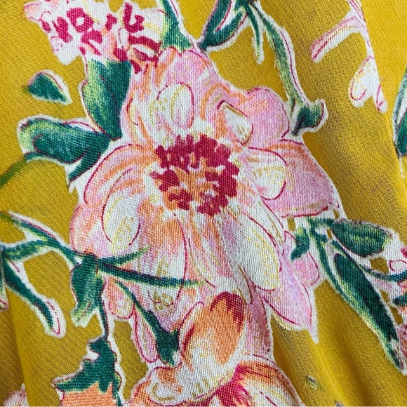 Free People Floral Yellow Kimono Top - Picture 6 of 11